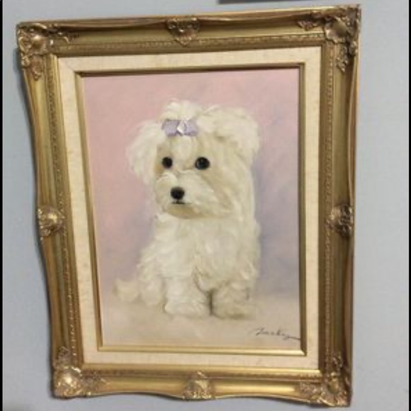 Painting Puppy Dog 21 x 17 - Picture 5 of 11